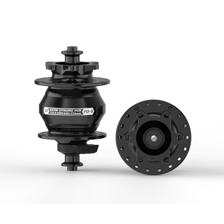 SP DYNAMO - PD-8 DYNAMO HUB - 100MM QR - 6 BOLT DISC