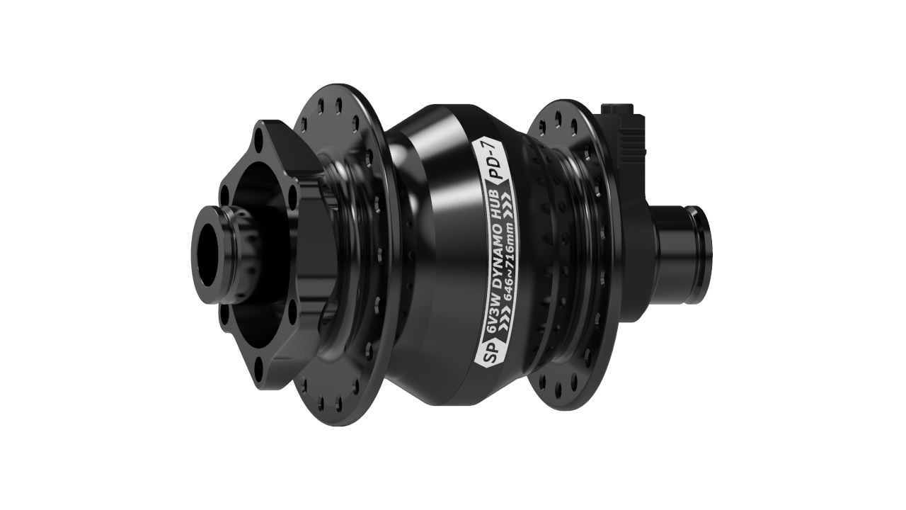 PD-7 DYNAMO HUB - 100/12MM THRU-AXLE - 6 BOLT DISC
